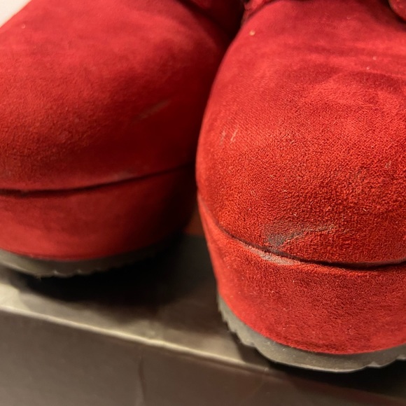 G By Guess Aleena Red Wedge Booties - Picture 4 of 9